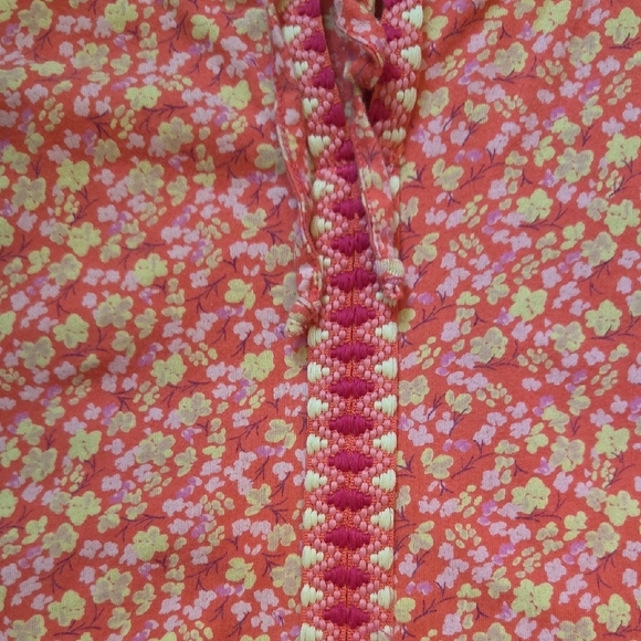 Patrons of Peace Orange And Pink Smocked Crop Tank Top Size Small - Picture 7 of 9